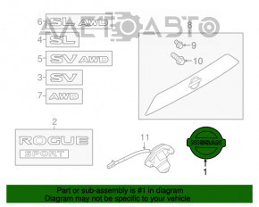 Emblema siglei portbagajului Nissan Rogue Sport 17-19