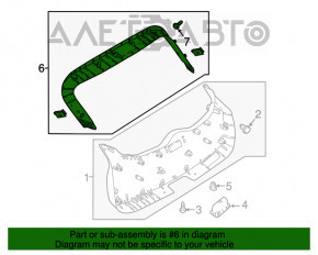 Capacul portbagajului superior al usii Nissan Rogue Sport 17-19, negru