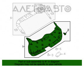 Capacul portbagajului inferior al ușii Nissan Rogue Sport 17-19, negru.