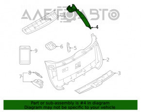 Capacul portbagajului stânga Infiniti QX50 19- negru