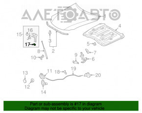 Bara capotei stânga Toyota Prius 30 10-15 pe televizor.