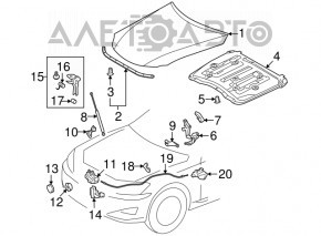 Bara capotei stânga Toyota Prius 30 10-15 pe televizor.