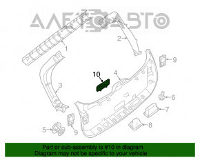 Заглушка обшивки двери багажника центр Infiniti JX35 QX60 13- черная