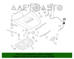 Suportul de prindere a bățului de susținere a capotei pentru Subaru Outback 20-