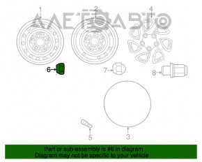 Гайка колесная d21 M12x1.5 Toyota Corolla e12 02-06 тип 1