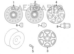 Гайка колесная d21 M12x1.5 Toyota Corolla e12 02-06 тип 1