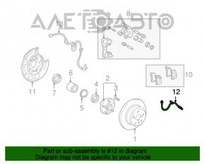 Furtun de frână spate dreapta pentru Lexus RX300 RX330 RX350 RX400H 04-09.