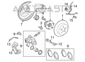 Furtun de frână spate stânga Toyota Prius V 12-17