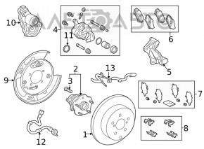 Furtun frana spate dreapta Toyota Highlander 20 - nou original OEM