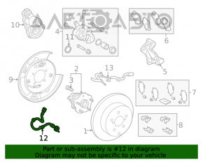 Furtun de frână spate stânga Toyota Highlander 20- nou OEM original