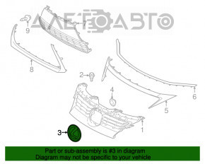 Grila radiatorului cu emblema Lexus ES300h 13-18 albastră.