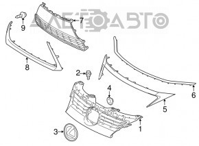 Grila radiatorului cu emblema Lexus ES300h 13-18 albastră.