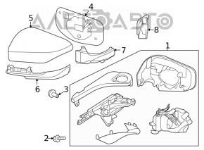 Зеркало боковое правое Subaru Outback 20- поворотник, подогрев, BSM