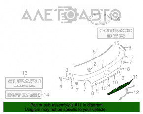 Plăcuța de înmatriculare a hayonului Subaru Outback 15-19 pentru fără cheie