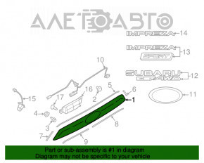 Накладка двери багажника Subaru Impreza 5d 17-19