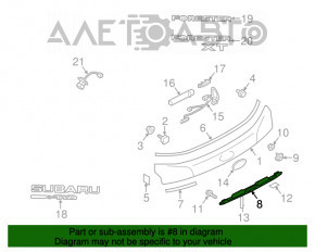 Планка подсветки номера двери багажника Subaru Forester 14-18 SJ без keyless, без камеры