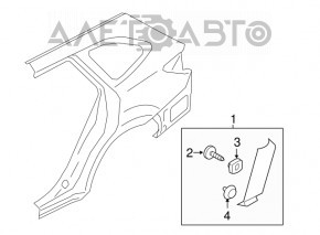 Накладка крыла нижняя задняя правая Subaru Outback 15-19 структура