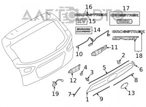 Emblema siglei portbagajului Subaru Impreza 5d 17-19