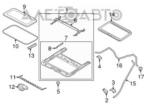 Geam asamblat Infiniti JX35 QX60 13- perdea gri