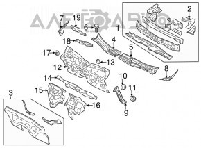 Grila stergatoarelor din plastic stanga Subaru B9 Tribeca