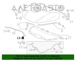 Bara de sprijin a capotei Honda Clarity 18-21 SUA, nou OEM original