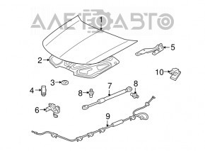 Bara de protecție a capotei dreapta pentru Acura MDX 14-20