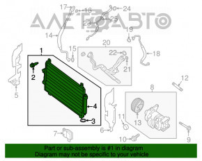 Radiatorul condensatorului de aer condiționat Nissan Pathfinder 13-20