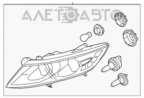 Фара передняя левая голая Kia Optima 14-15 рест галоген