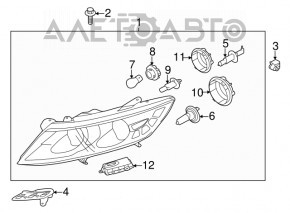 Far stânga față asamblată Kia Optima 11-13 pre-restilizare hibrid xenon