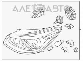 Farul din față stânga asamblat Kia Soul 14-16 pre-restilizare xenon + led DRL