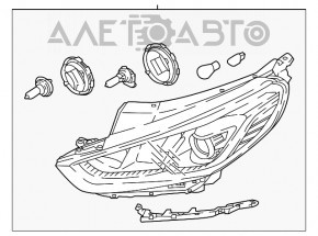 Фара передняя левая голая Hyundai Sonata 18-19 галоген с креплением