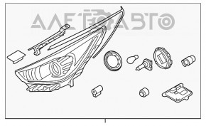 Фара передняя левая в сборе Kia Niro 17-19 HEV, PHEV ксенон с кронштейном, ксенон