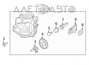 Far stânga față asamblată Hyundai Santa FE 19-20 LED