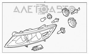 Фара передняя правая в сборе Kia Optima 11-13 дорест hybrid ксенон
