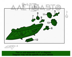 Фара передняя правая в сборе Kia Optima 11-13 дорест hybrid ксенон