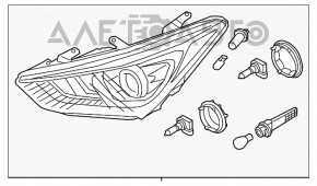 Far dreapta față Hyundai Santa FE Sport 17-18 restilizat SUA halogen