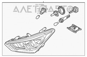 Far dreapta față asamblată Hyundai Santa FE Sport 17-18 rest SUA xenon