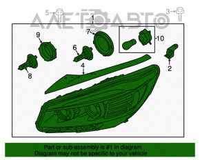 Farul din față dreapta asamblat Kia Sorento 16-18 pre-restilizare SUA, păianjen