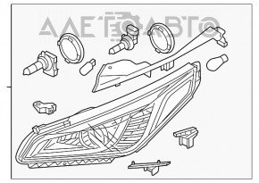 Far dreapta fata goala Hyundai Sonata 16-17 hibrid cu halogen si montare