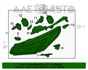 Far dreapta fata goala Hyundai Sonata 16-17 hibrid cu halogen si montare