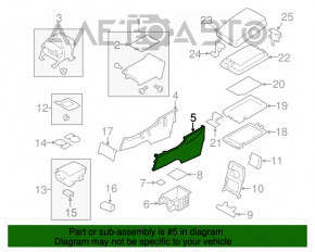 Consola centrală cu cotieră pentru Subaru B9 Tribeca, gri