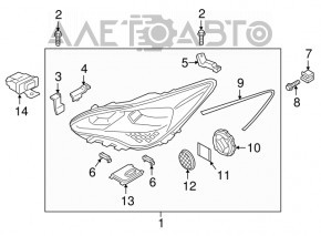 Клипса крепления фары правой Hyundai Sonata 18-19 OEM