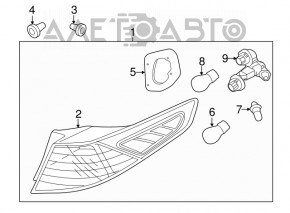 Lampa exterioară aripă stângă Kia Optima 11-13 pre-restilizare cu LED-uri.