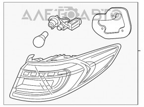 Lampa exterioară aripă stângă Hyundai Sonata 18-19 LED