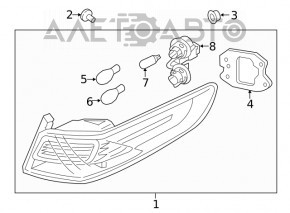 Lampa exterioară aripă stângă Kia Optima 16-