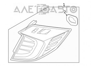 Lampa exterioară aripă stângă Hyundai Sonata 20- LED