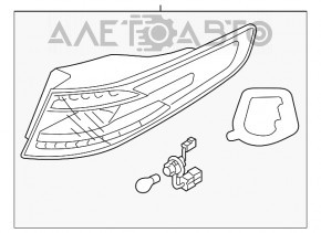 Lampa exterioară aripă dreapta Kia Optima 11-13 pre-restilizare cu LED-uri.