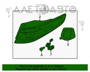 Lampa exterioară aripă dreapta Kia Optima 11-13 pre-restilizare cu LED-uri.