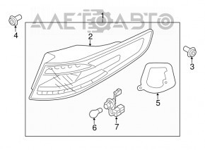 Lampa exterioară aripă dreapta Kia Optima 11-13 pre-restilizare cu LED-uri.