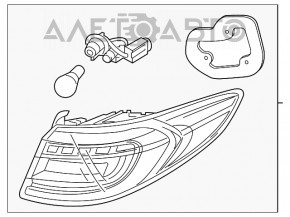 Фонарь внешний крыло правый Hyundai Sonata 18-19 hybrid